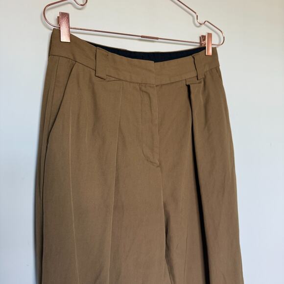 Vintage Margaret Howell Trousers Womens Pants 12 Tan Pleated Quiet Luxury Cuffed - Picture 3 of 7